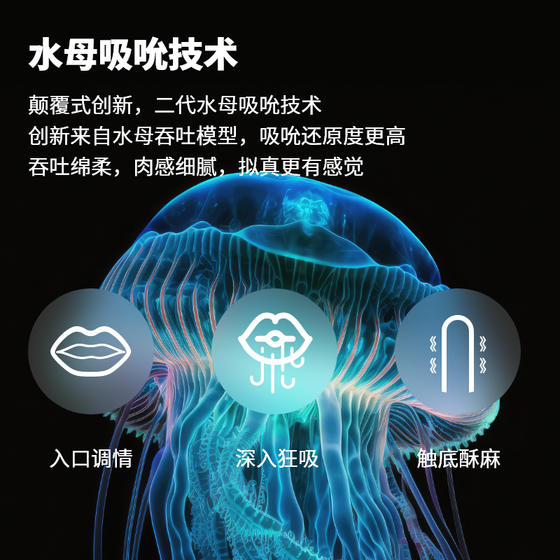 谜姬&得音联合出品 水母吸吮电动飞机杯