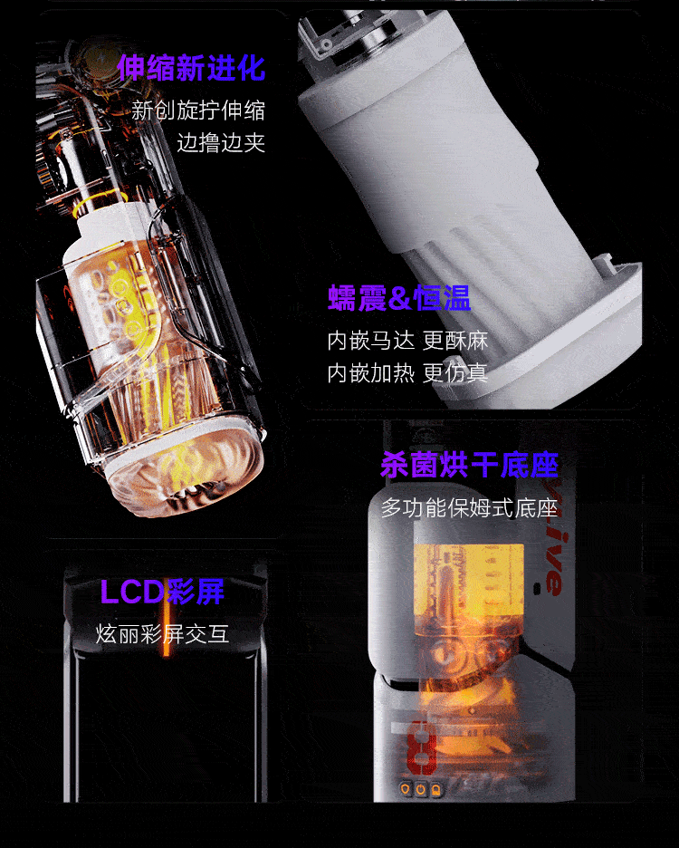 EasyLive NO8智能电动飞机杯伸缩算法发音 - Jiumiluxe啾咪情趣