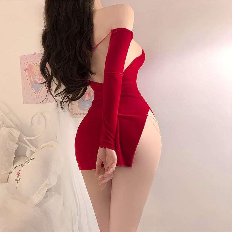 纯欲风复古丝绒新年战袍 - Jiumiluxe啾咪情趣