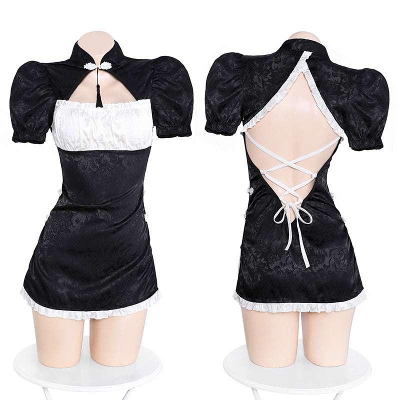 复古提花绑带露背旗袍 - Jiumiluxe啾咪情趣