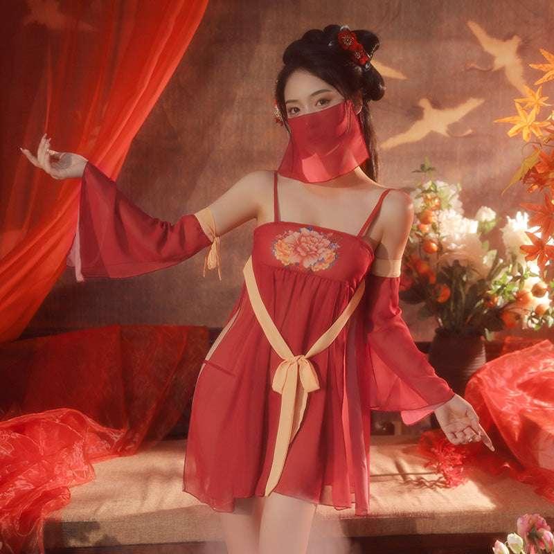 古韵牡丹飘逸舞袖套装 - Jiumiluxe啾咪情趣