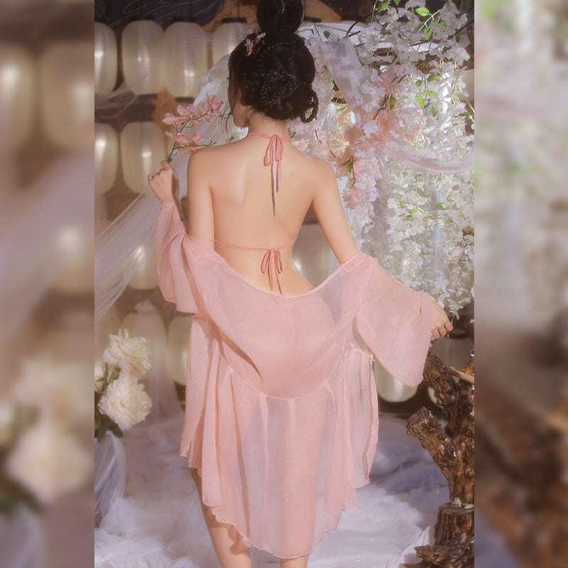 桃夭美人古典肚兜套装 - Jiumiluxe啾咪情趣