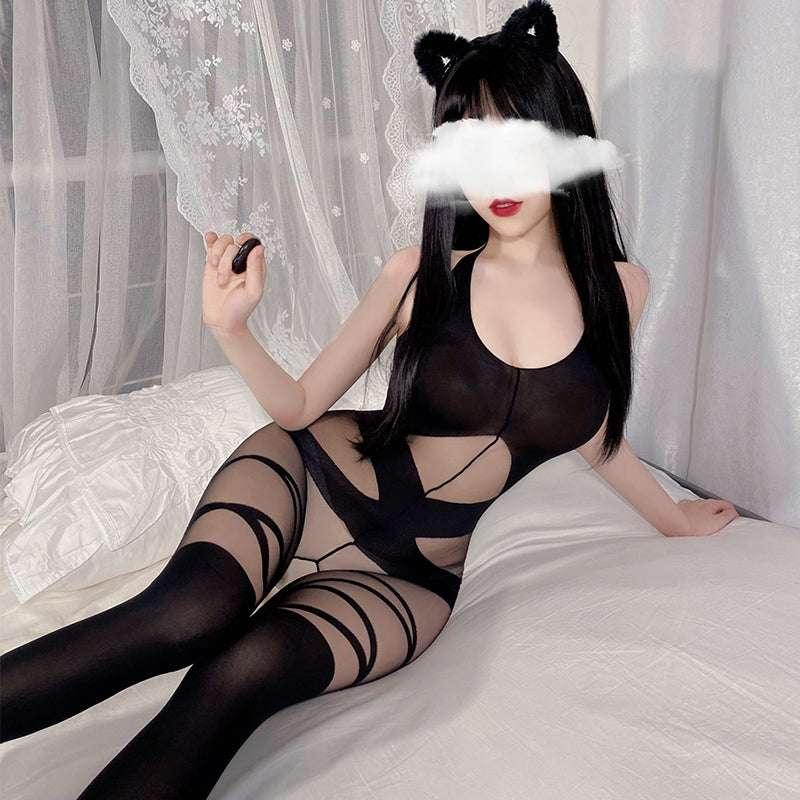 狂野交叉束缚开裆连身袜 - Jiumiluxe啾咪情趣