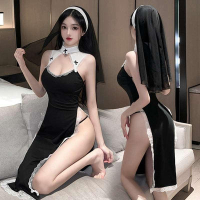 禁欲系高开衩修女套装 - Jiumiluxe啾咪情趣