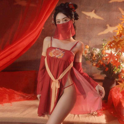 古韵牡丹飘逸舞袖套装 - Jiumiluxe啾咪情趣